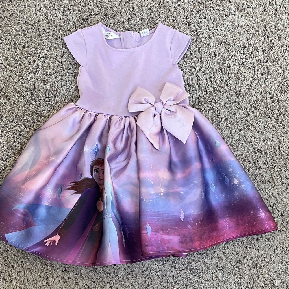 H&M Frozen 2 Lavender Party Dress with Bow Detail